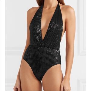 NWT Oseree Halterneck Deep V Swimsuit Sz L